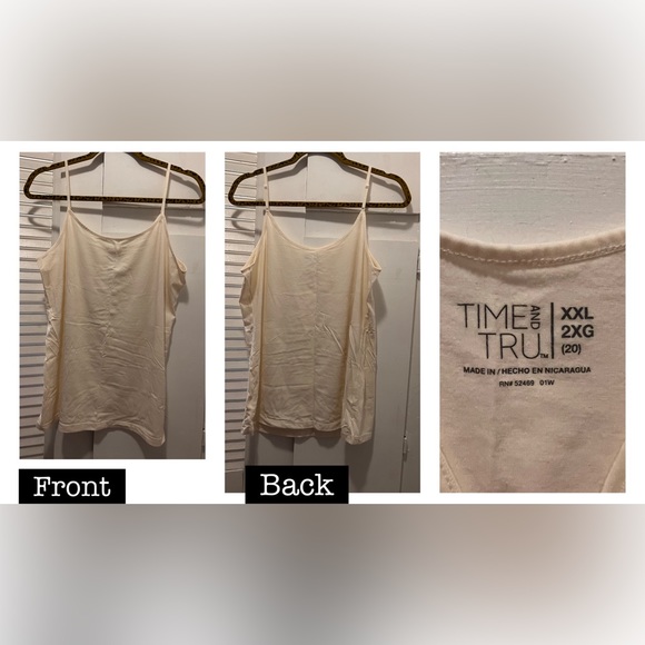 Women’s Cream Colored Spaghetti Strap Shirt Size 2XL - Picture 2 of 4